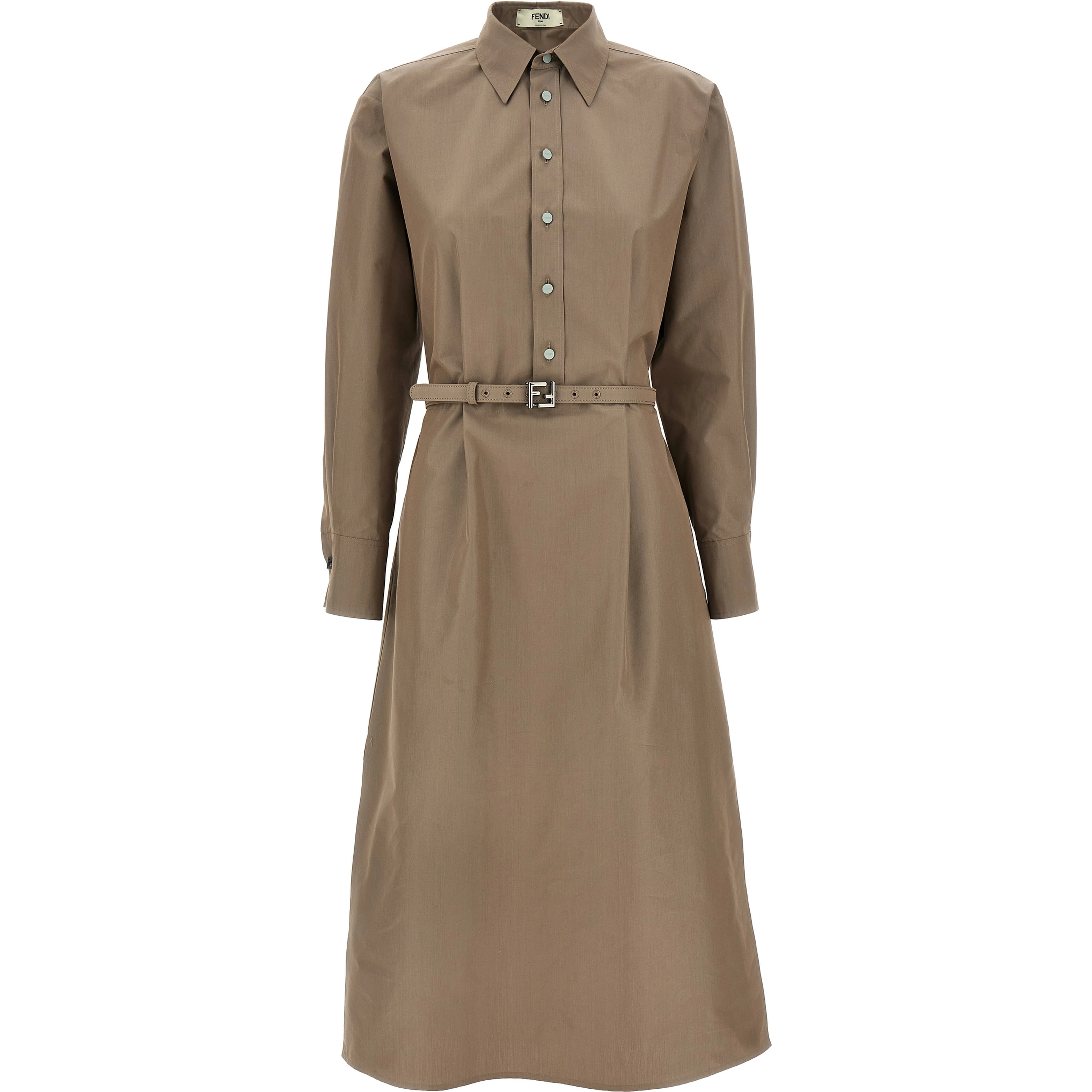 Gray Cotton Midi Dress