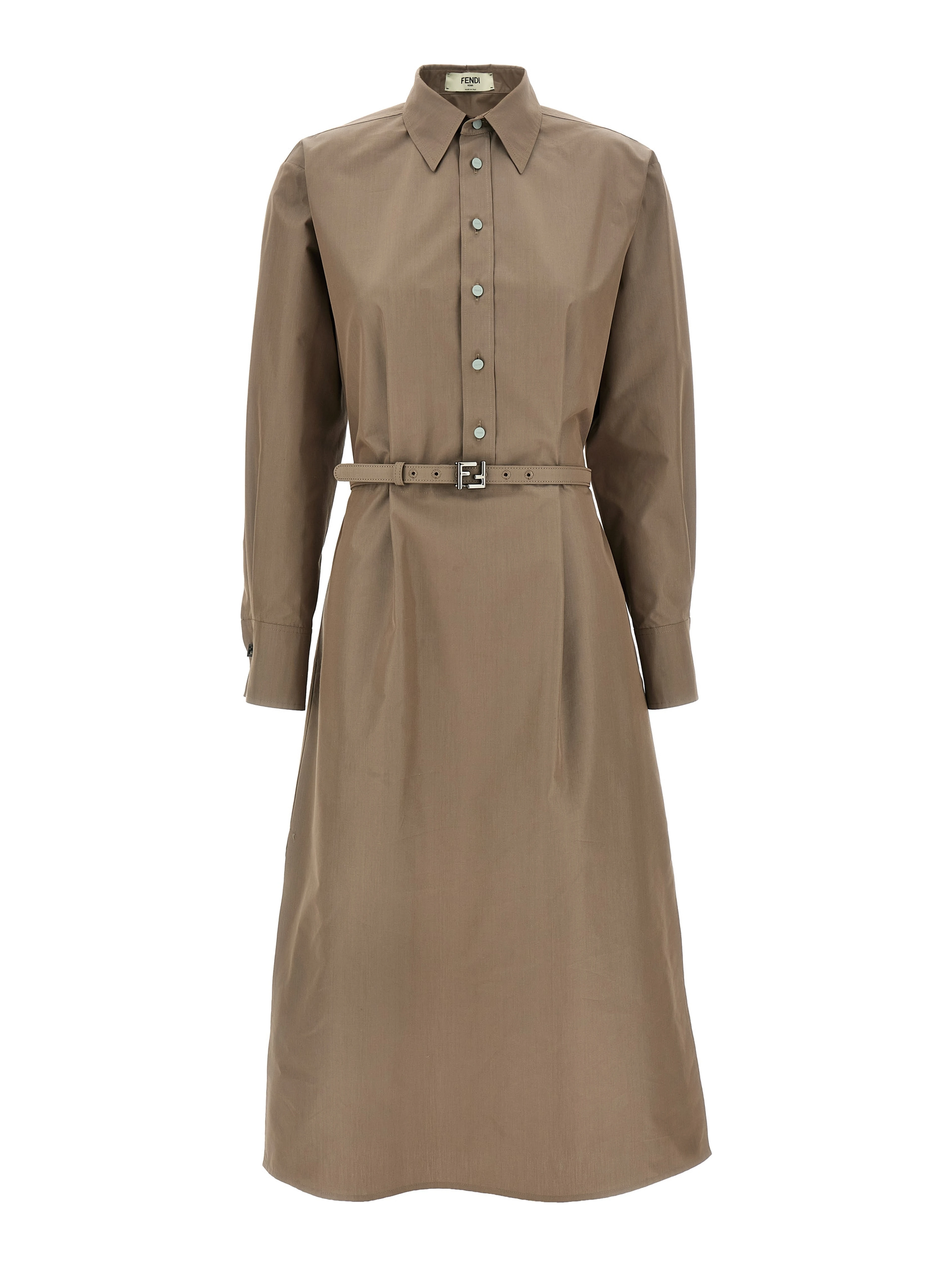Gray Cotton Midi Dress
