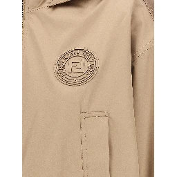 Brown Polyester Shell Jacket