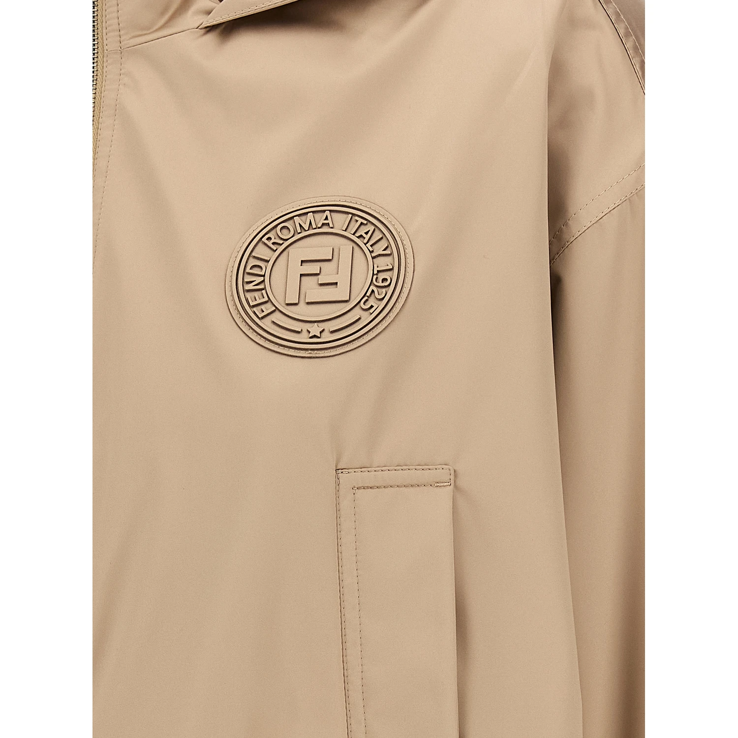 Brown Polyester Shell Jacket