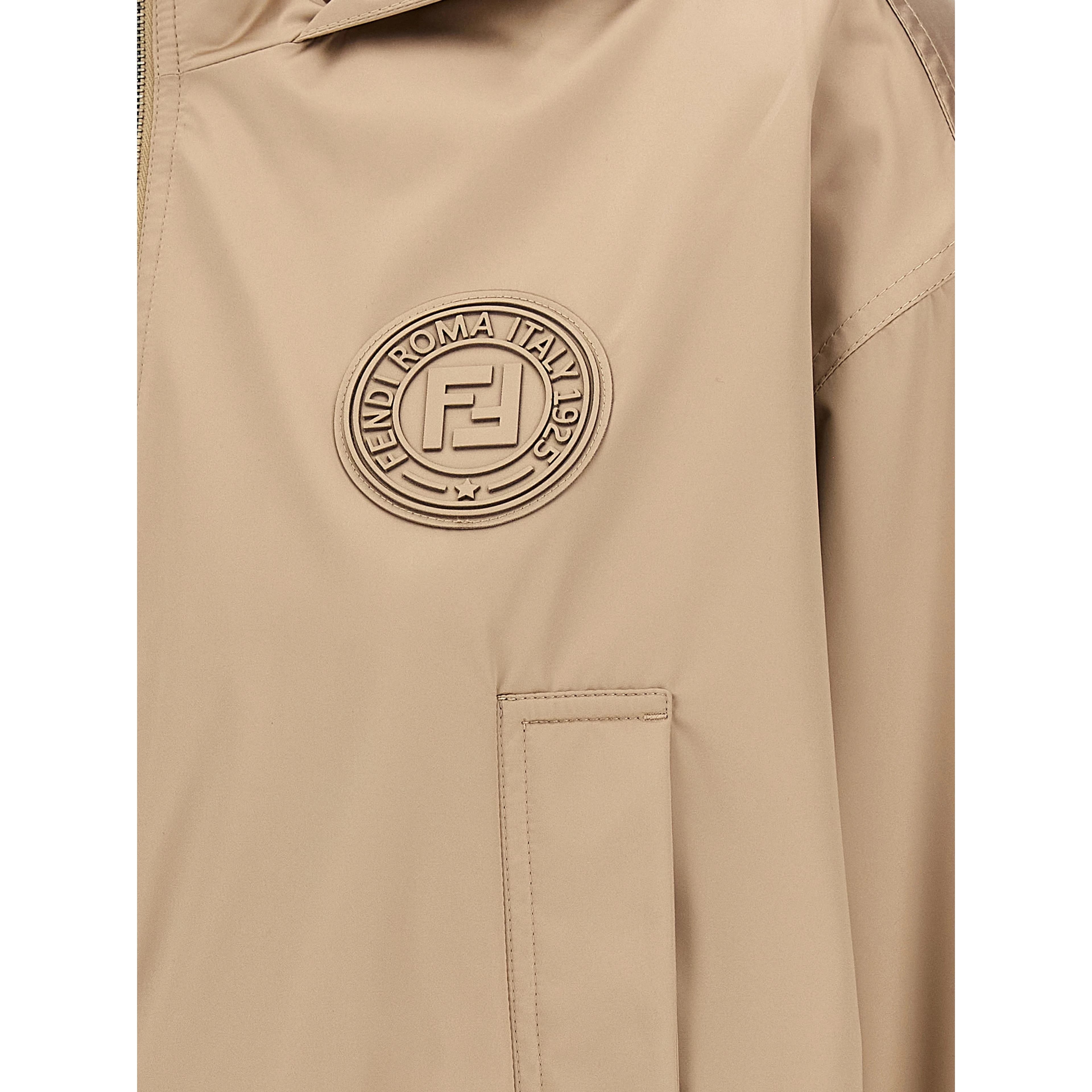 Brown Polyester Shell Jacket
