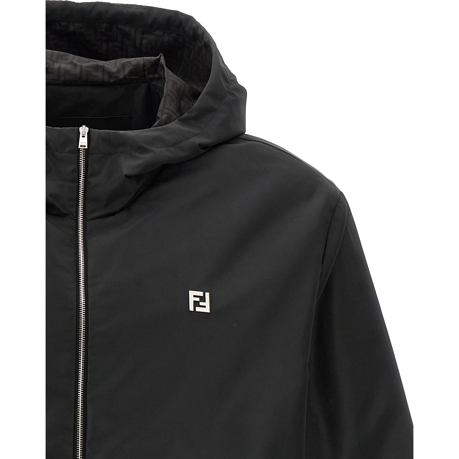 Black Polyester Shell Jacket