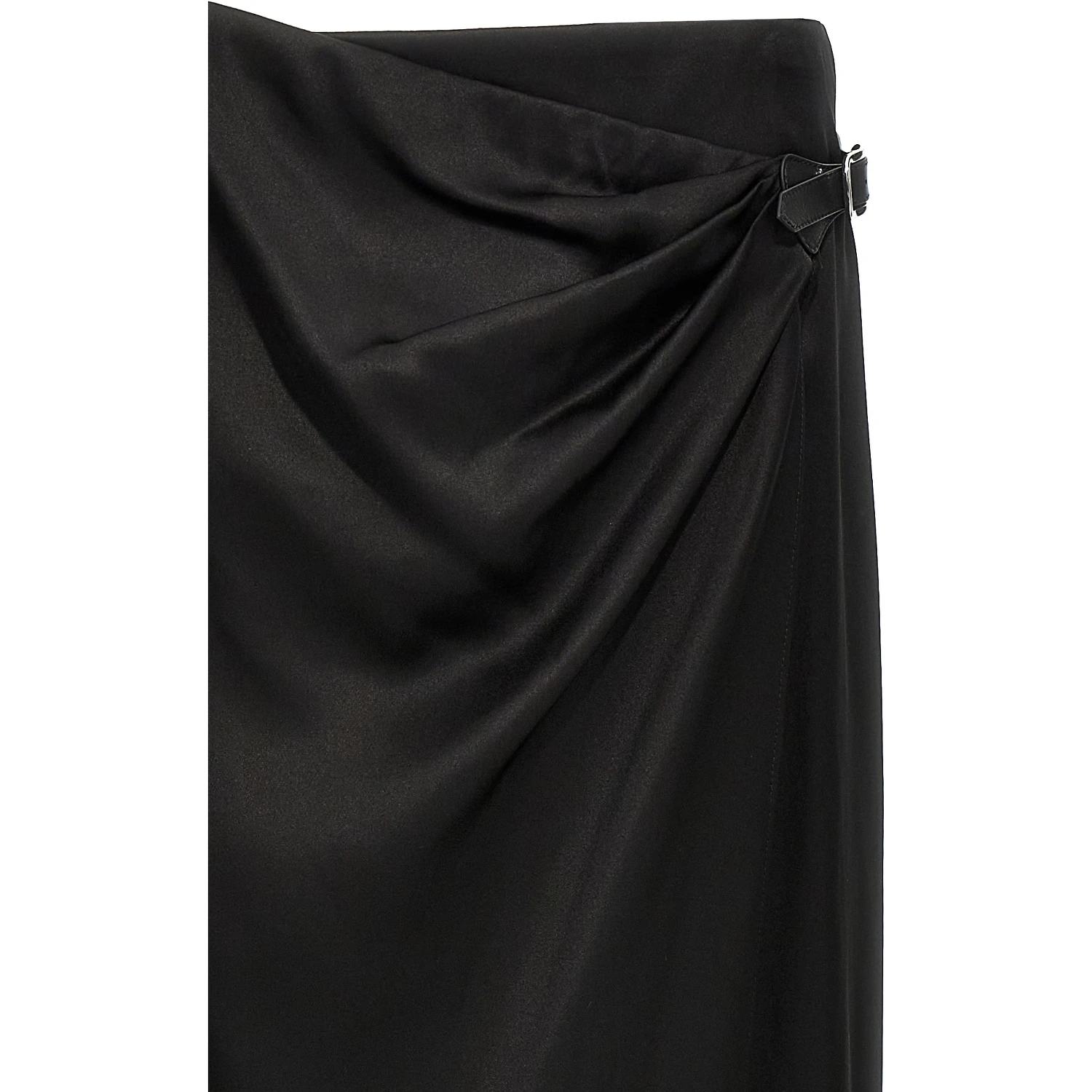 Black Silk Mini Skirt