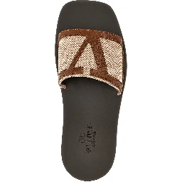 Brown Cotton Slides