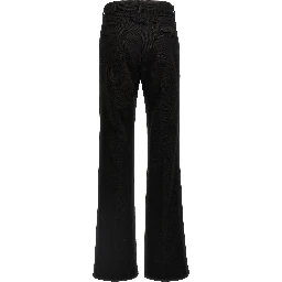 Black Cotton Flared Jeans