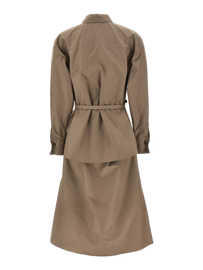 Gray Cotton Midi Dress