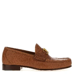 Brown Leather Slip-On Loafers