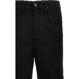 Black Cotton Flared Jeans