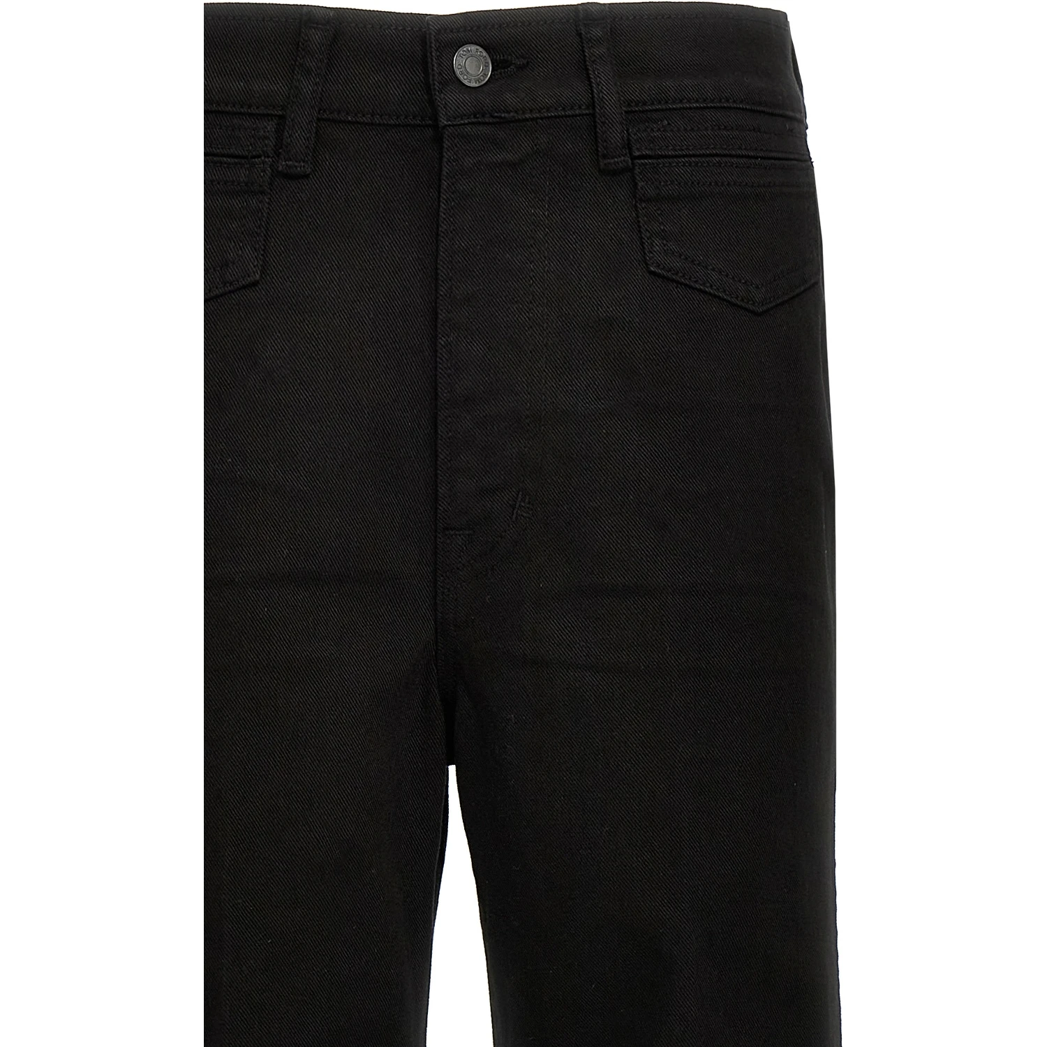 Black Cotton Flared Jeans