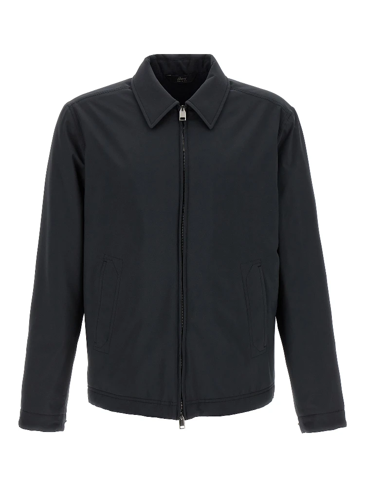 Blue Polyester Shell Jacket