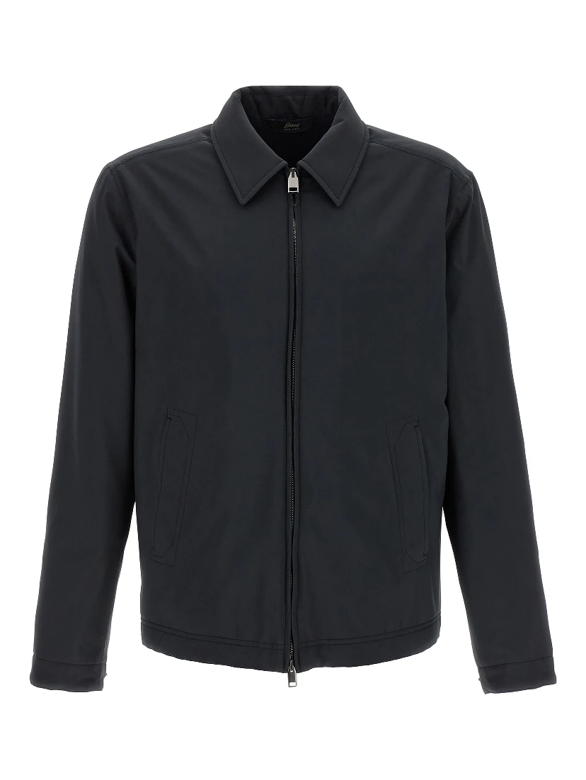Blue Polyester Shell Jacket