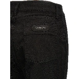 Black Cotton Flared Jeans