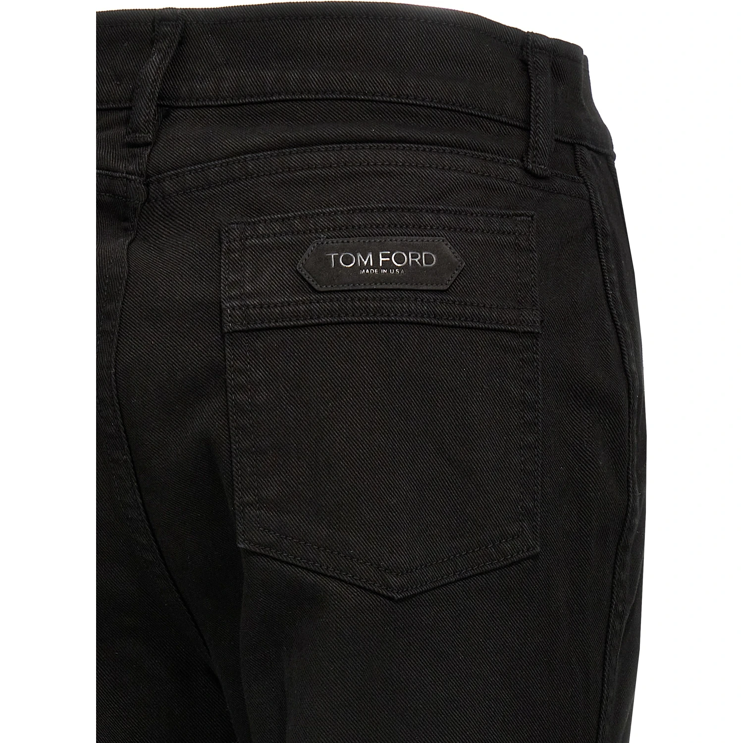 Black Cotton Flared Jeans
