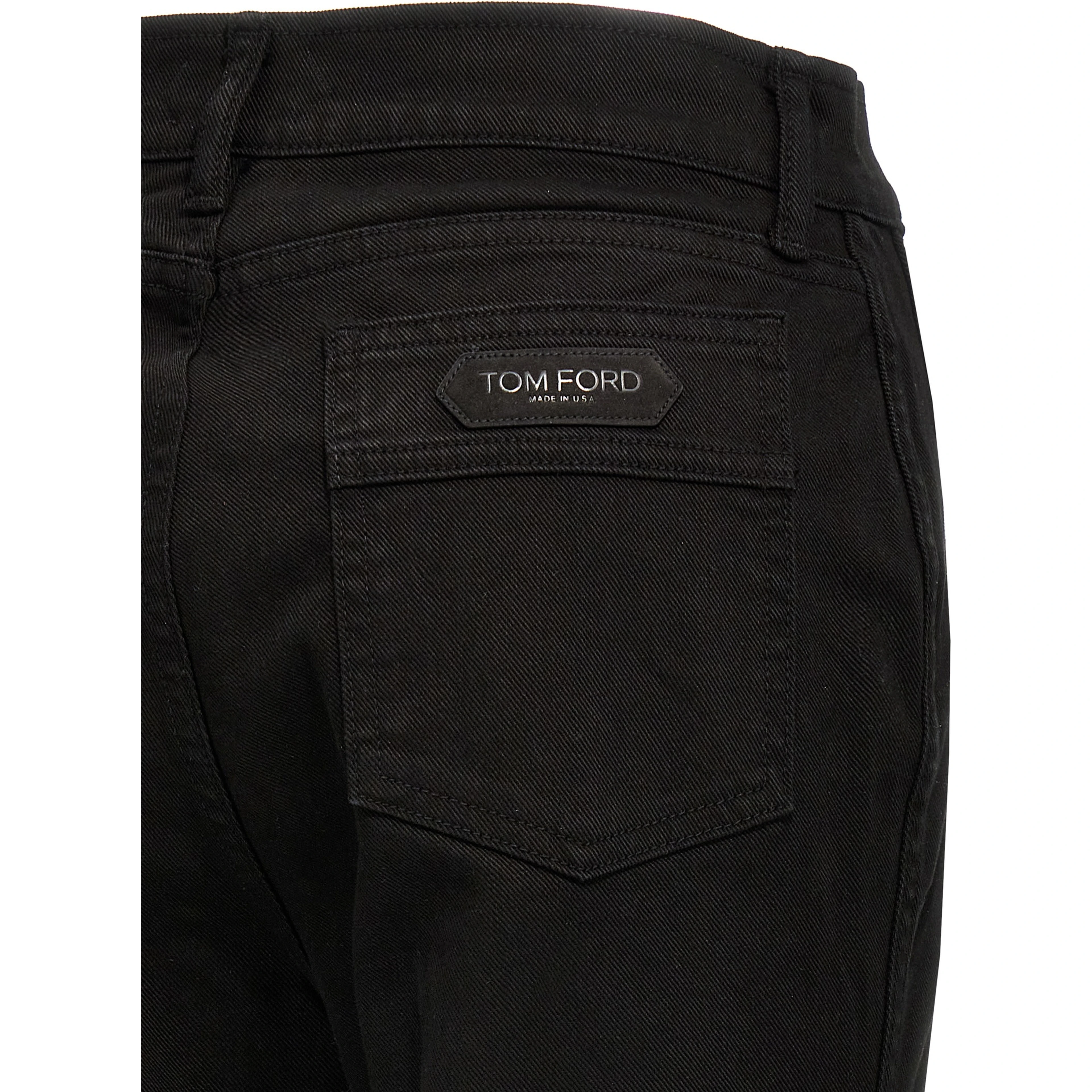 Black Cotton Flared Jeans