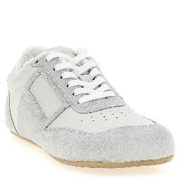 Gray Calfskin Athletic Sneakers