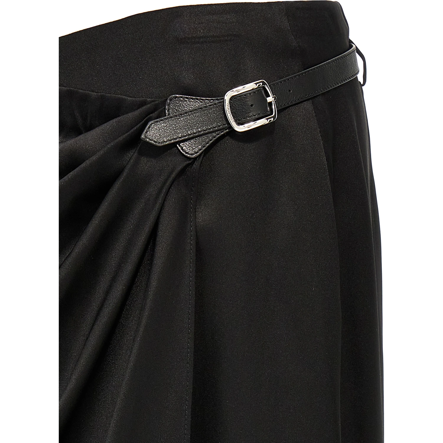 Black Silk Mini Skirt