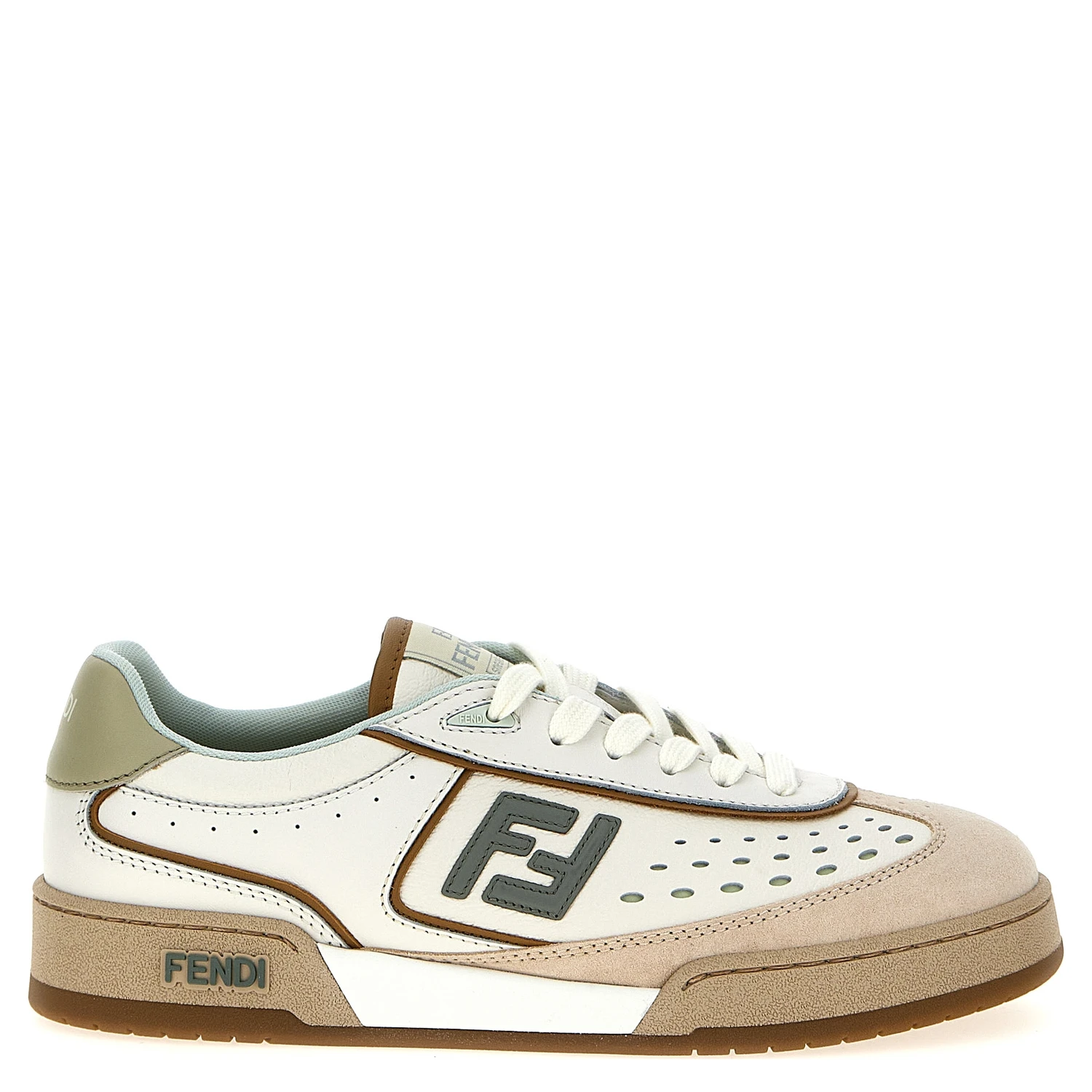 Beige Leather Sneakers