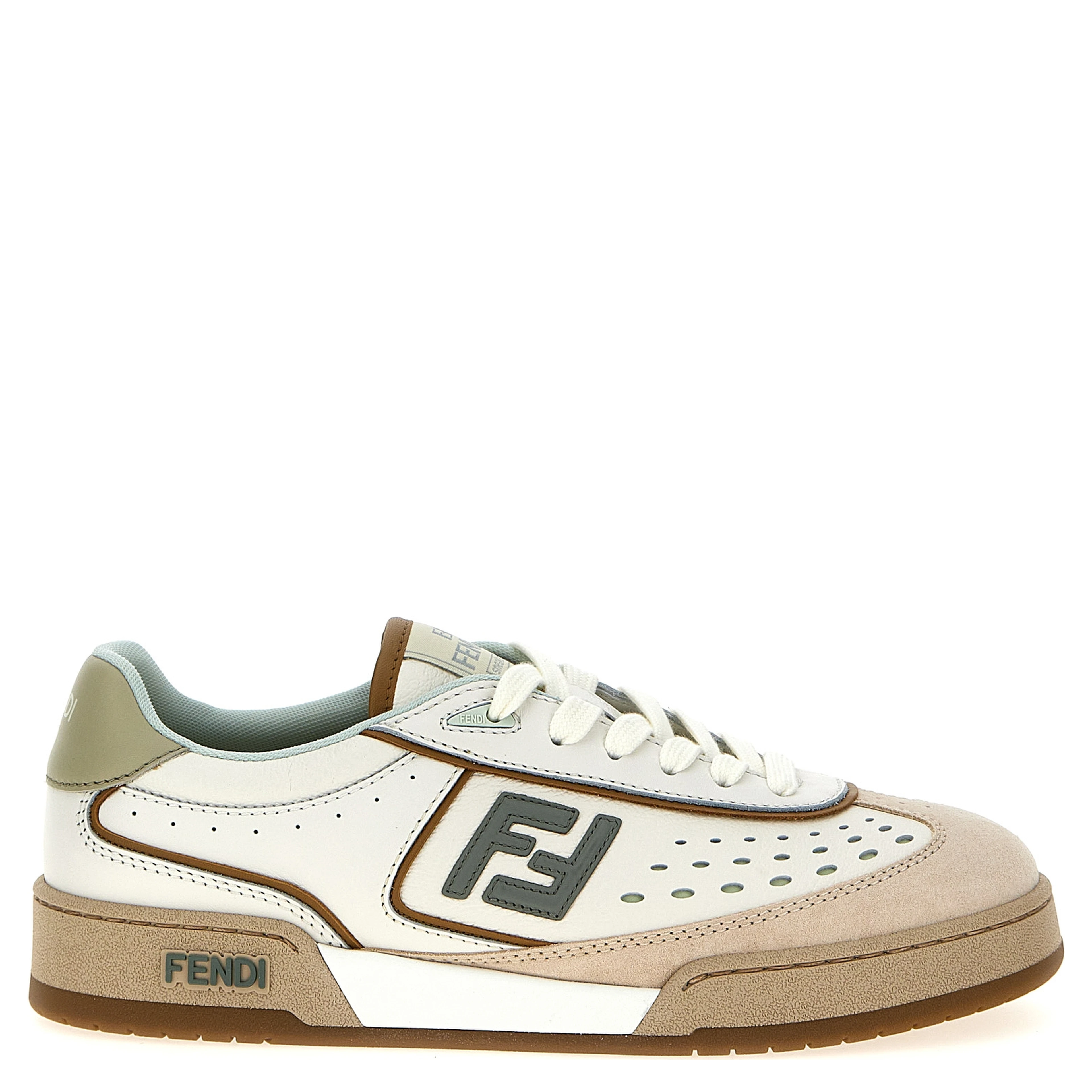 Beige Leather Sneakers