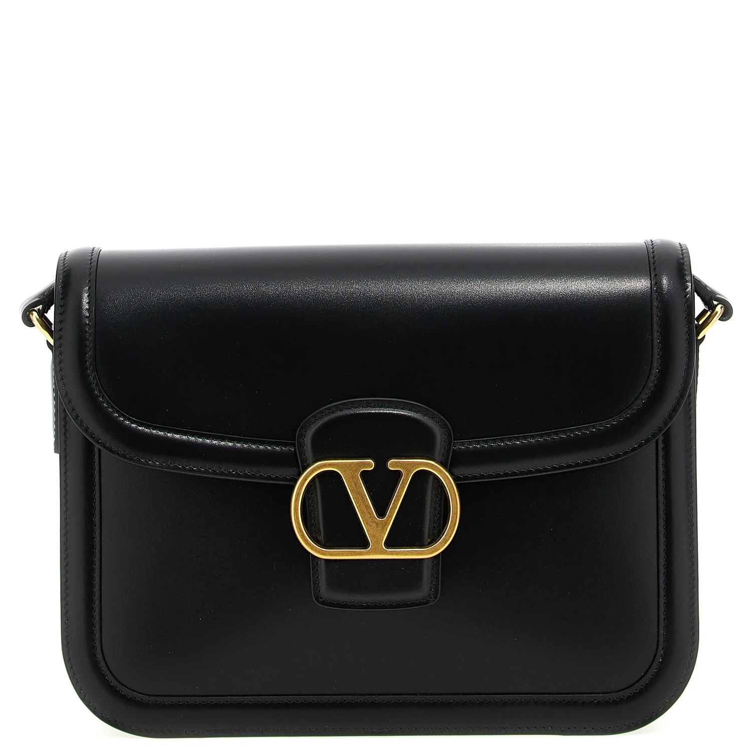 Black Calfskin Shoulder Bag