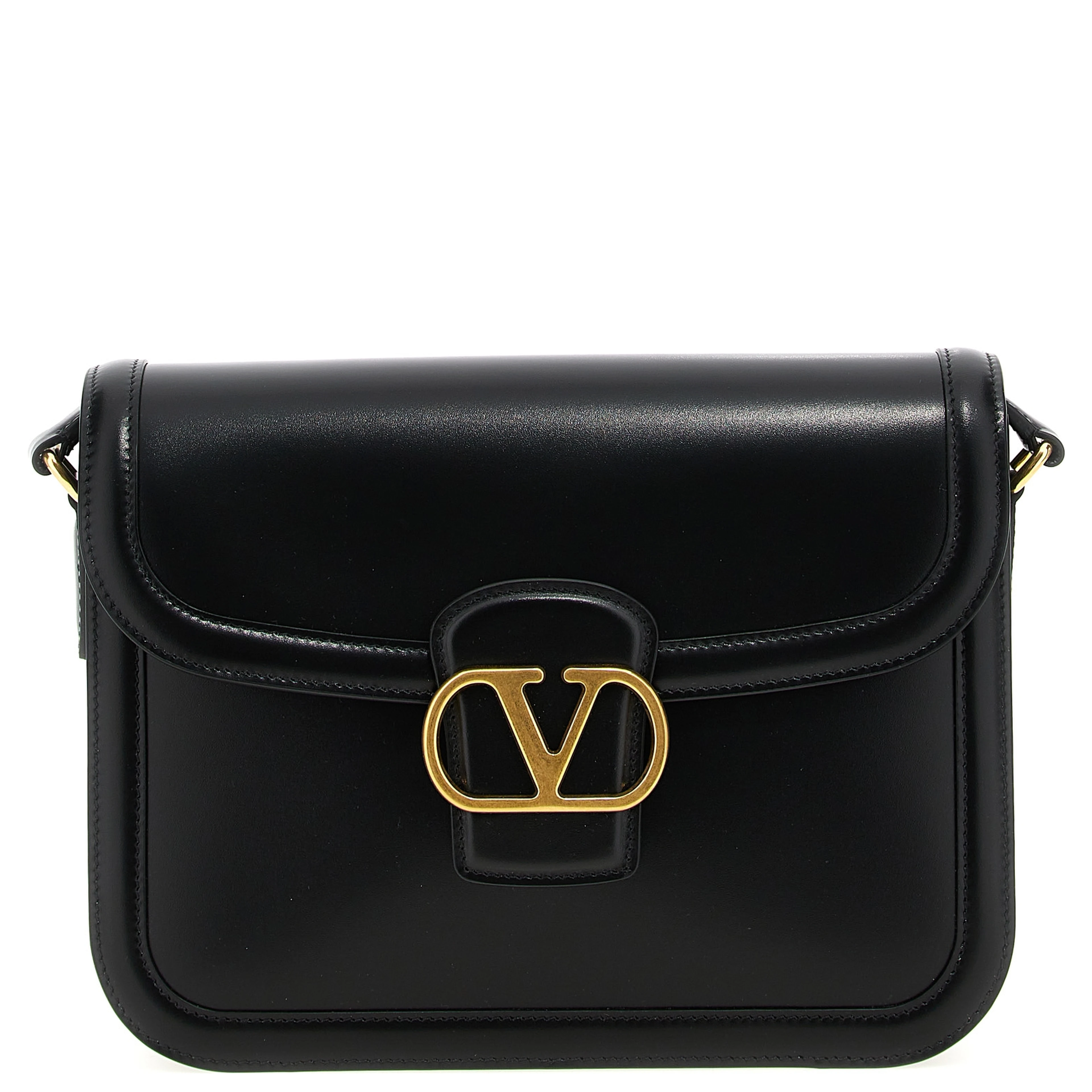 Black Calfskin Shoulder Bag