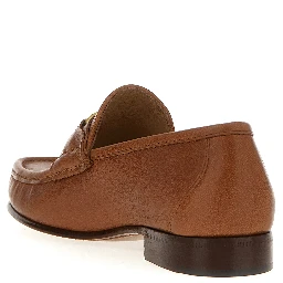 Brown Leather Slip-On Loafers