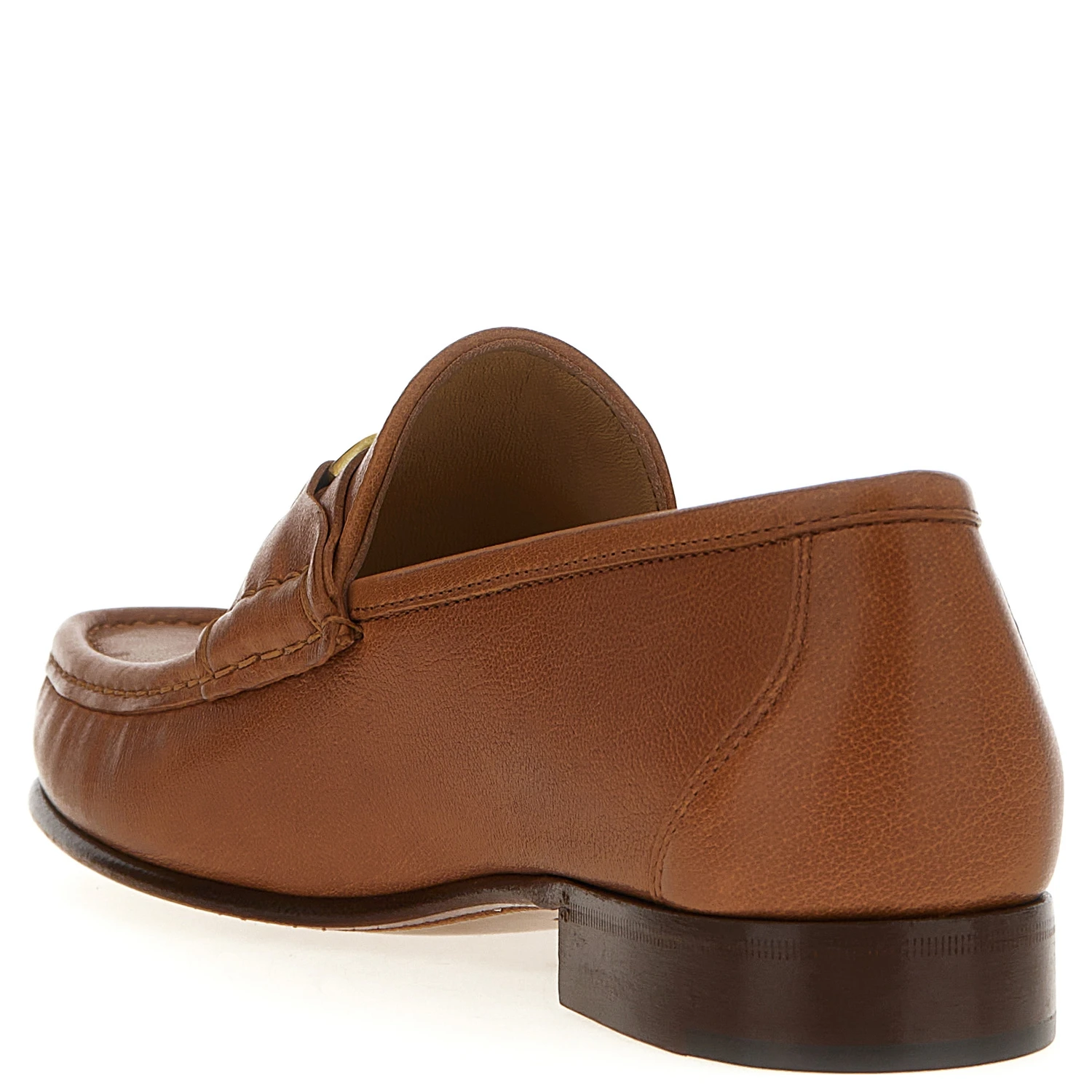 Brown Leather Slip-On Loafers