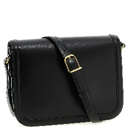 Black Calfskin Shoulder Bag