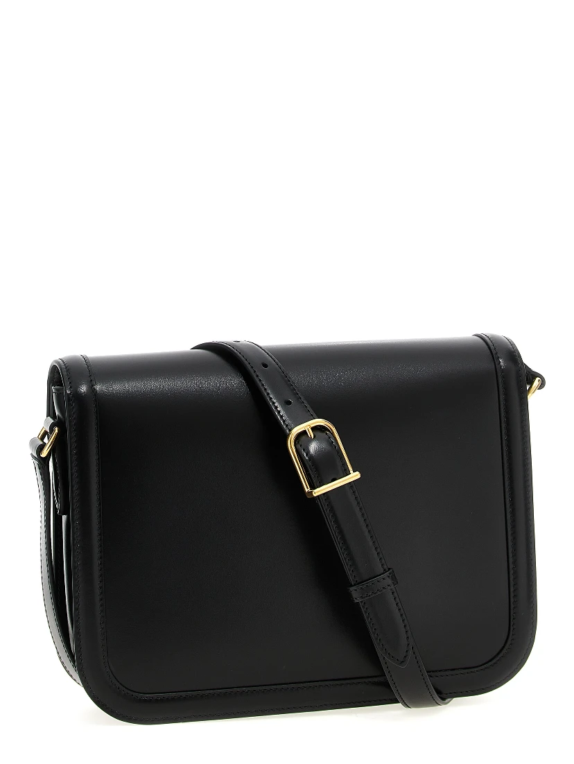 Black Calfskin Shoulder Bag