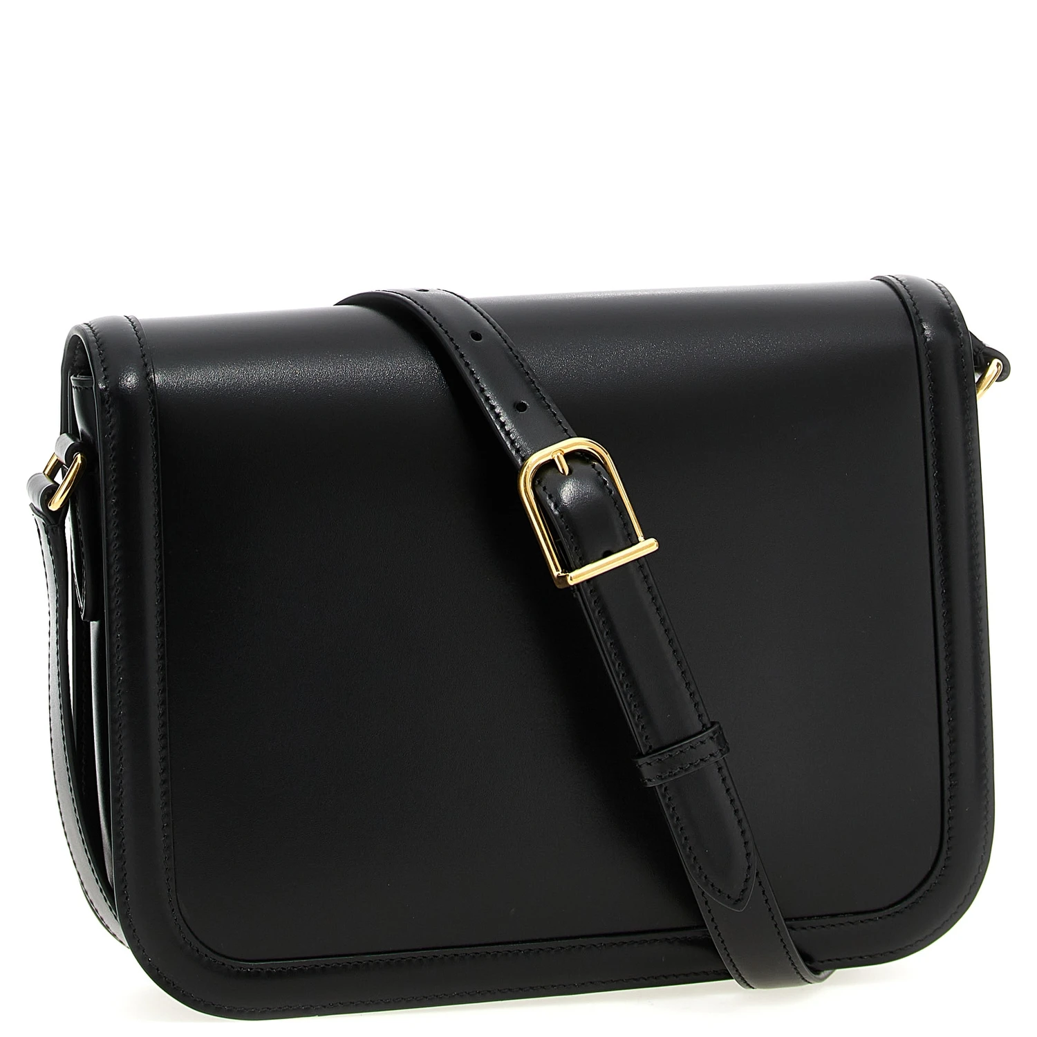 Black Calfskin Shoulder Bag