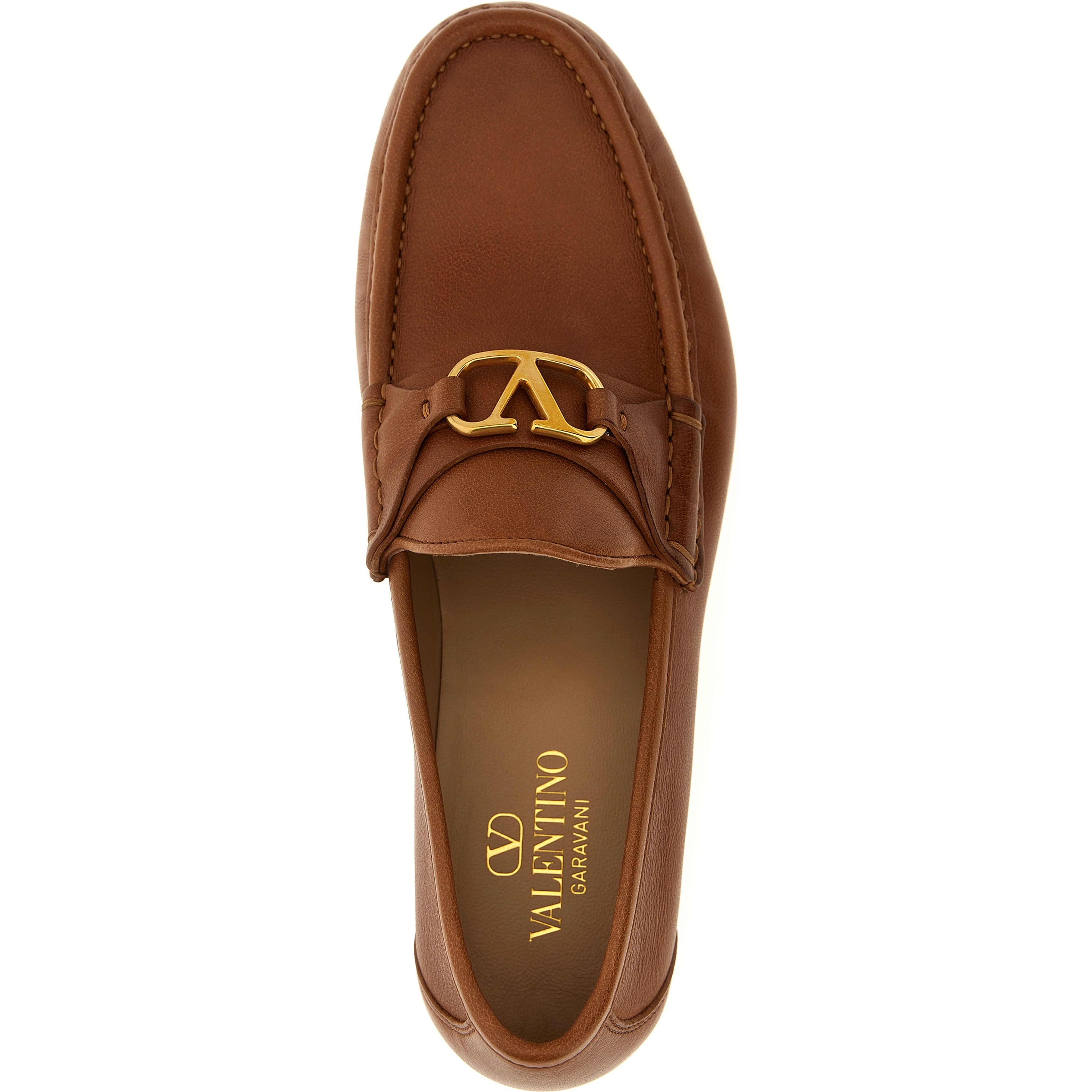 Brown Leather Slip-On Loafers