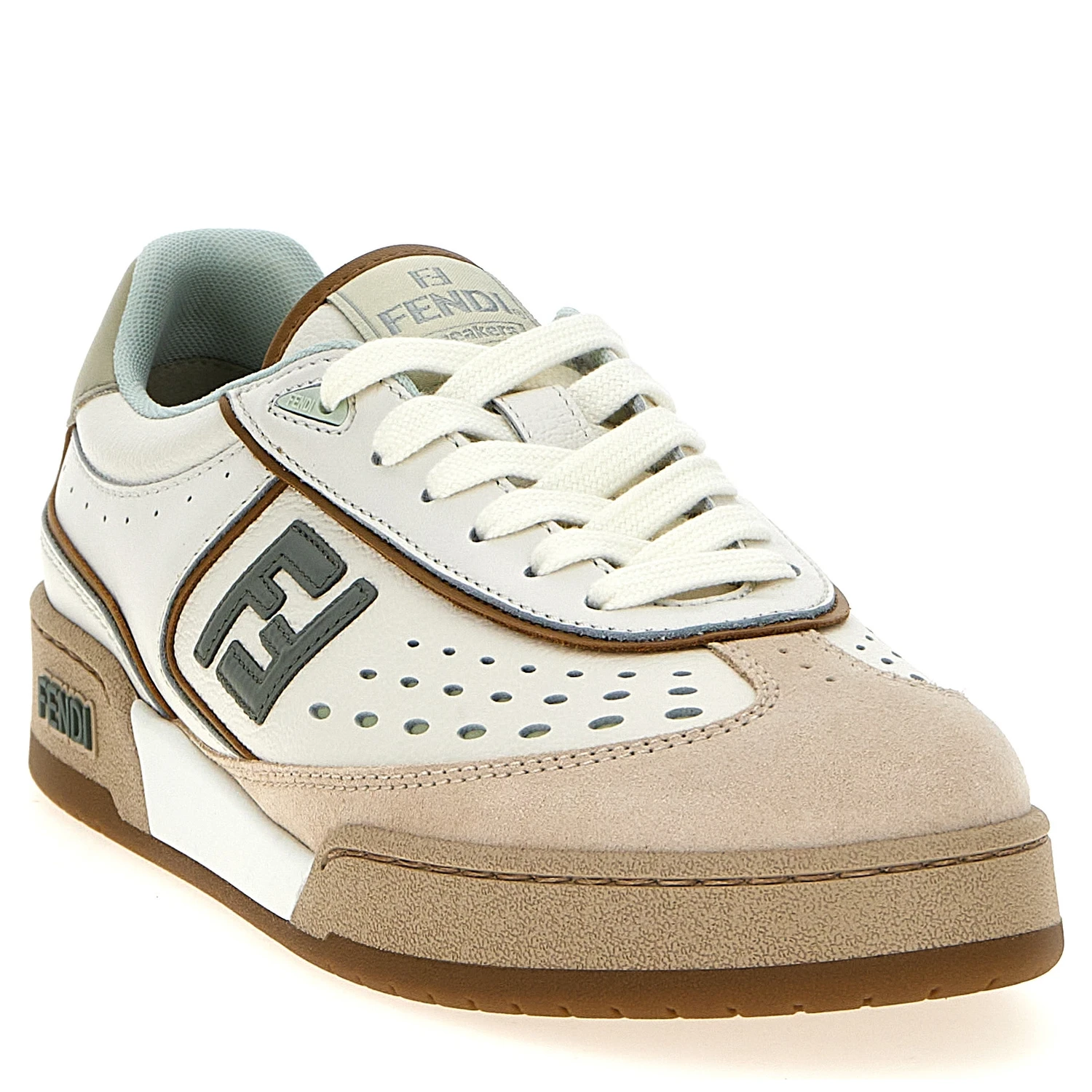 Beige Leather Sneakers