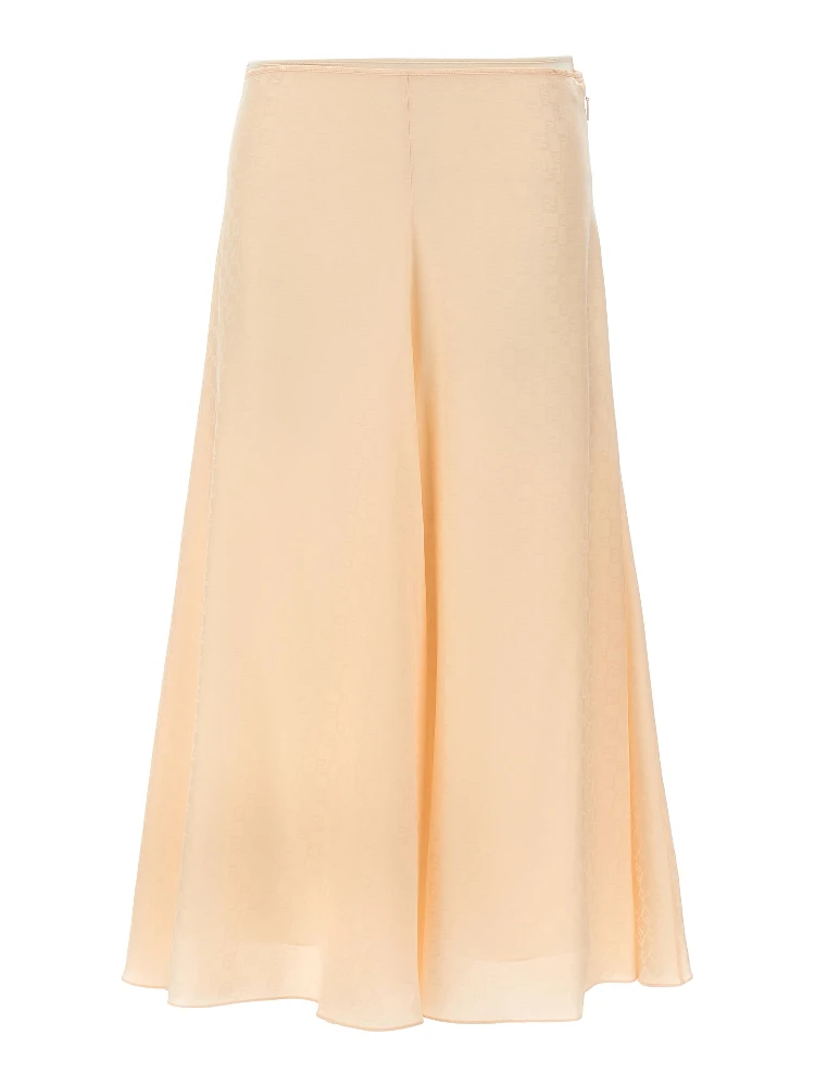 Multicolor Silk Midi Skirt
