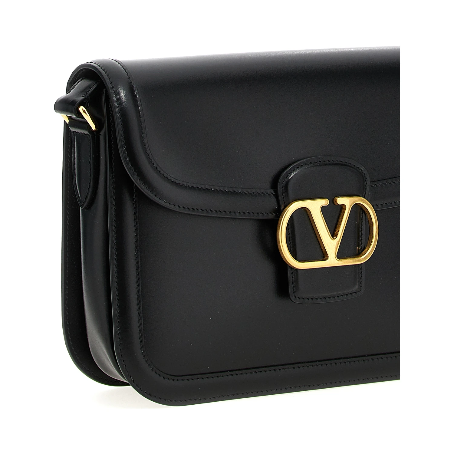 Black Calfskin Shoulder Bag
