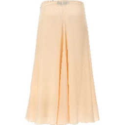 Multicolor Silk Midi Skirt