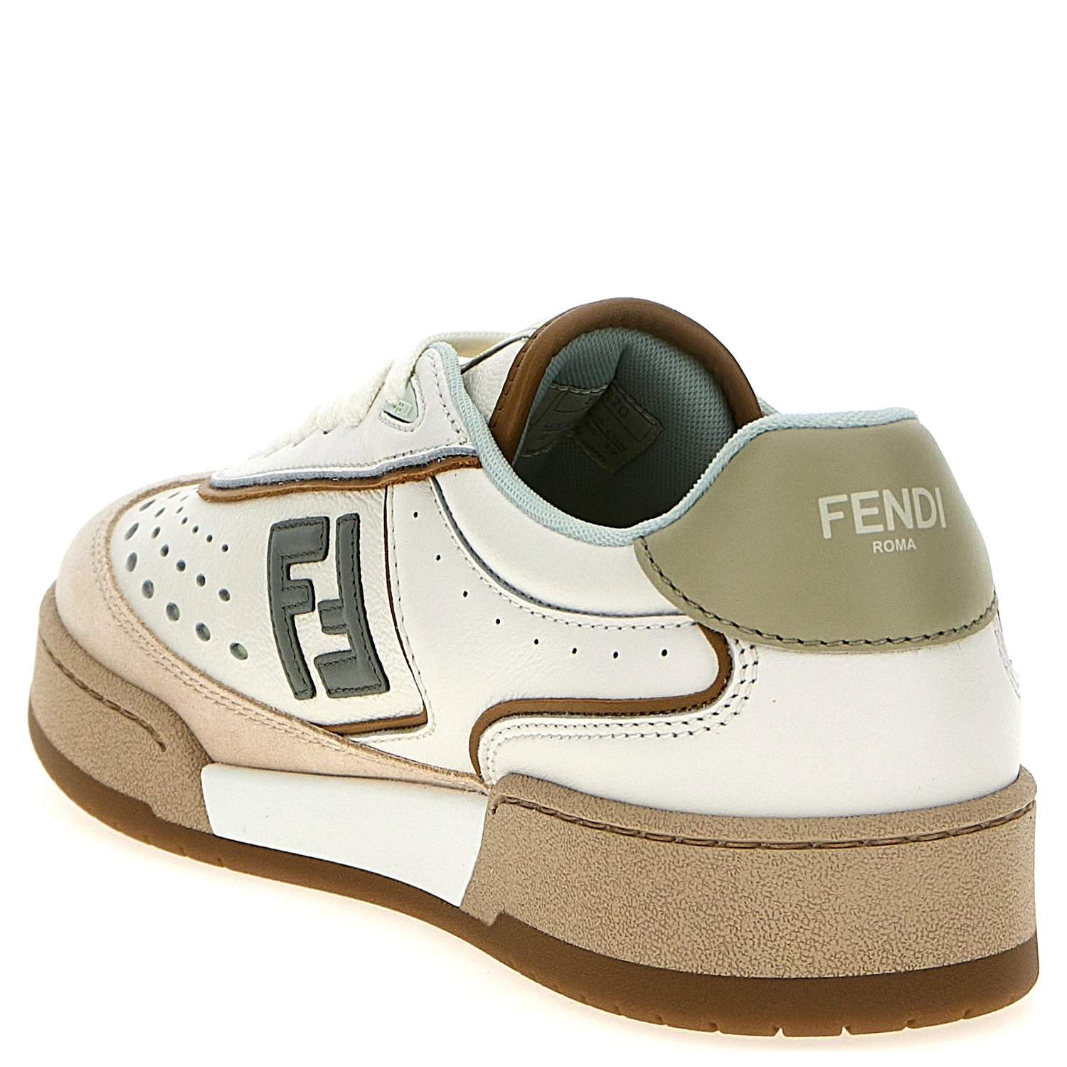 Beige Leather Sneakers