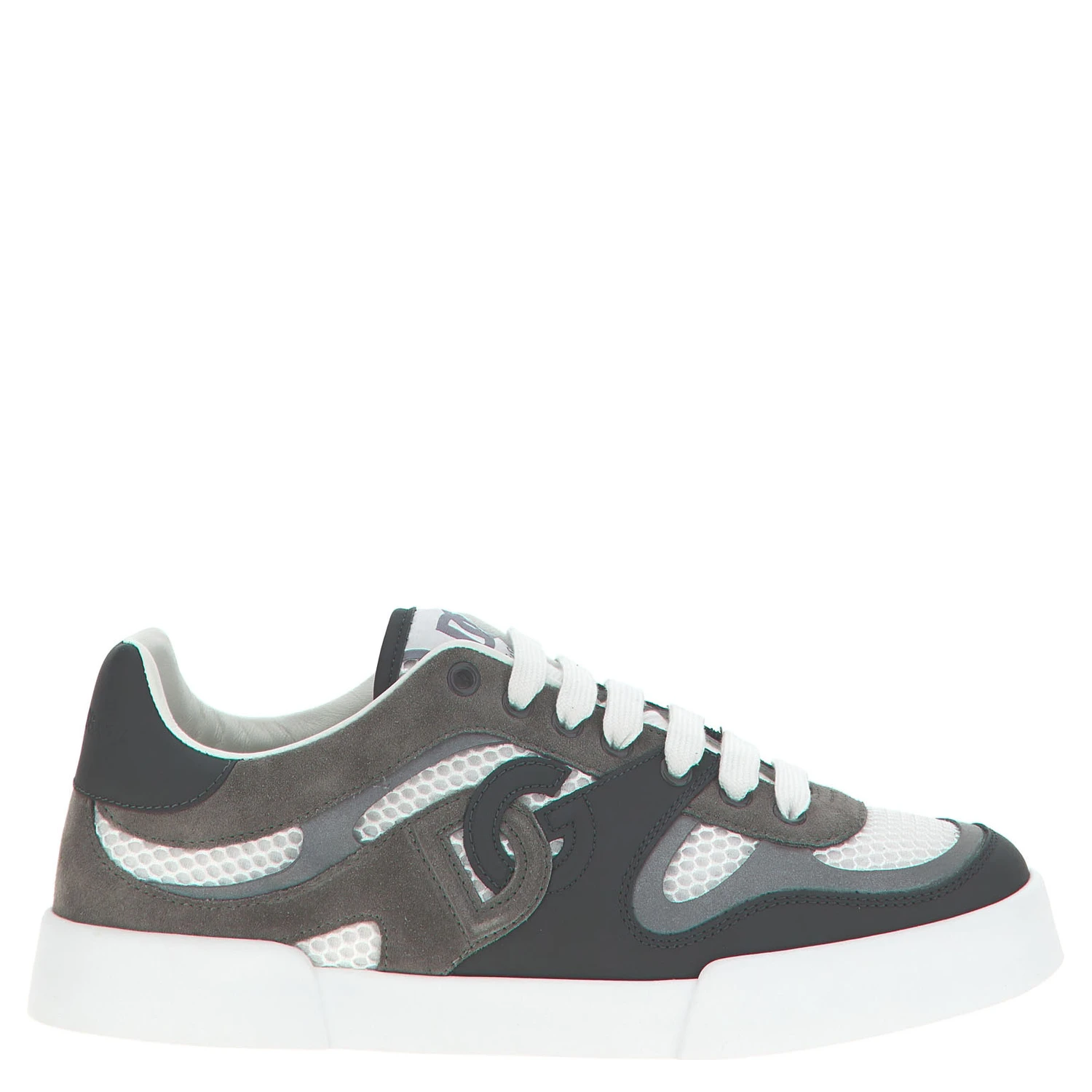 Gray Calfskin Athletic Sneakers