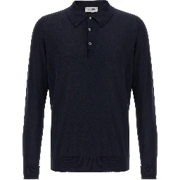 Blue Cotton Polo Shirt