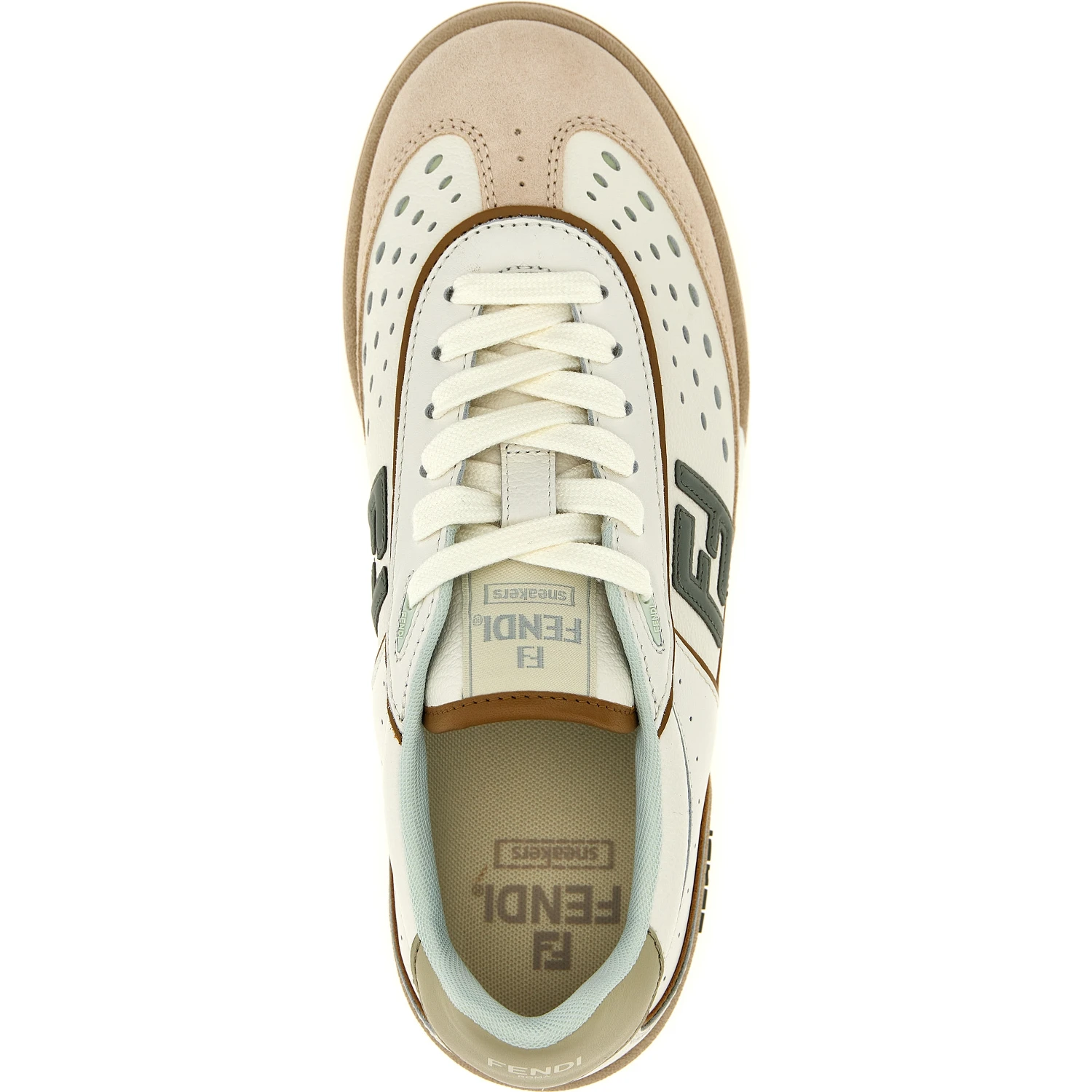 Beige Leather Sneakers