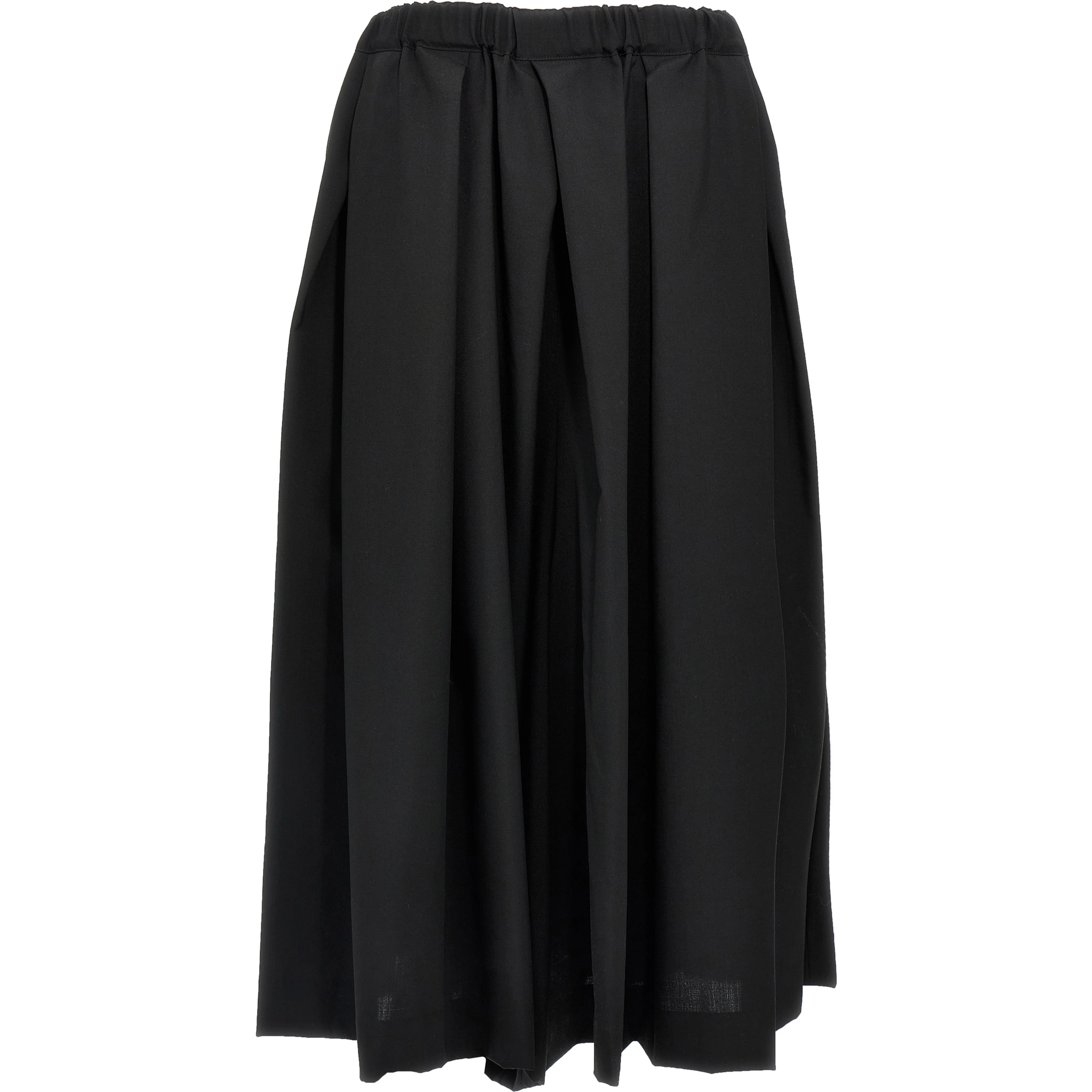 Black Wool Midi Skirt