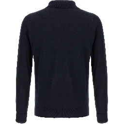 Blue Cotton Polo Shirt