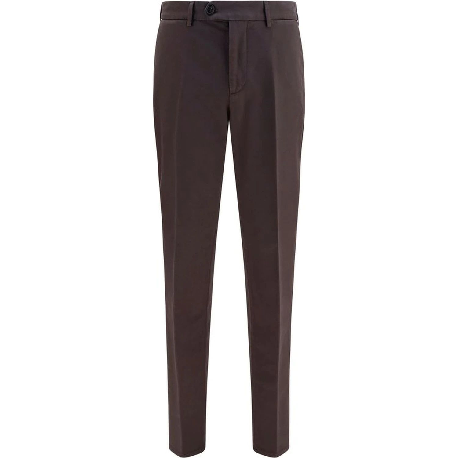 Brown Cotton Casual Pants