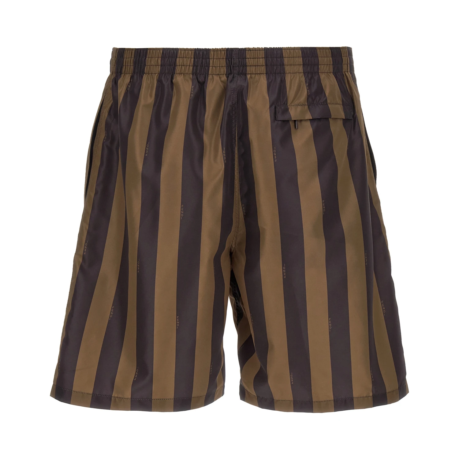 Brown Polyester Swim Shorts