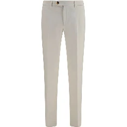 White Cotton Casual Pants