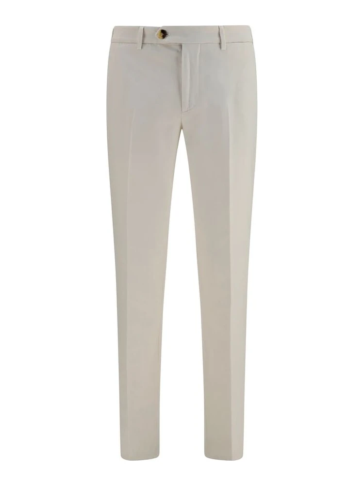 White Cotton Casual Pants