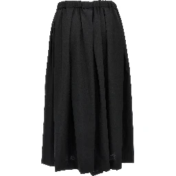 Black Wool Midi Skirt