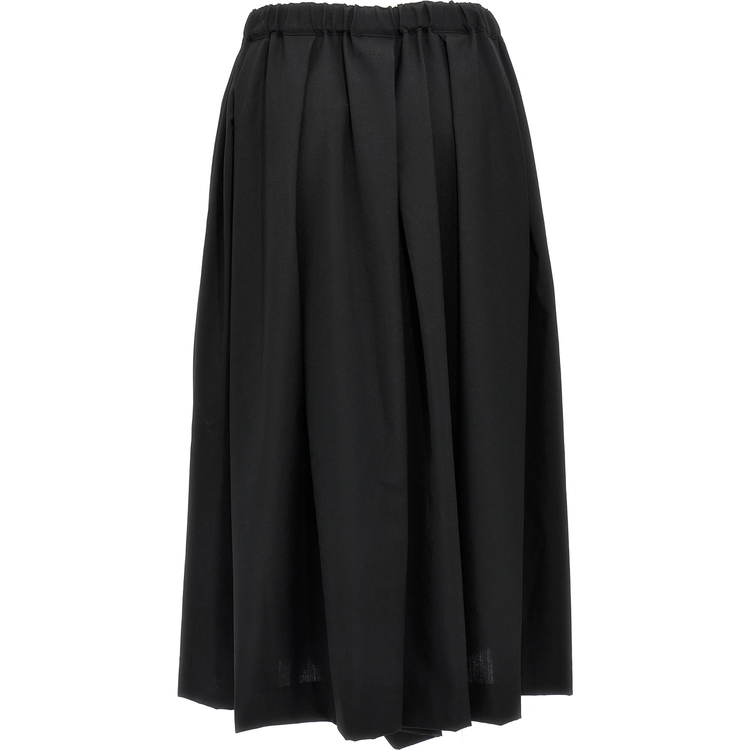 Black Wool Midi Skirt