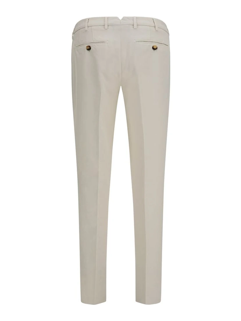 White Cotton Casual Pants