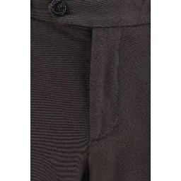 Brown Cotton Casual Pants