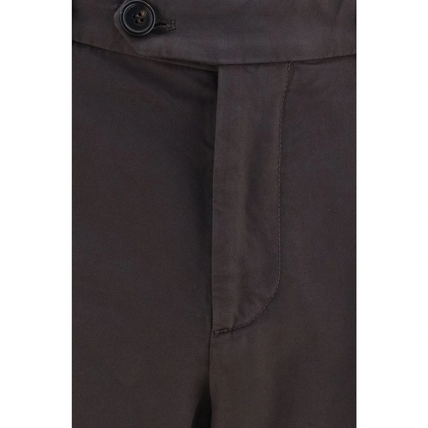 Brown Cotton Casual Pants