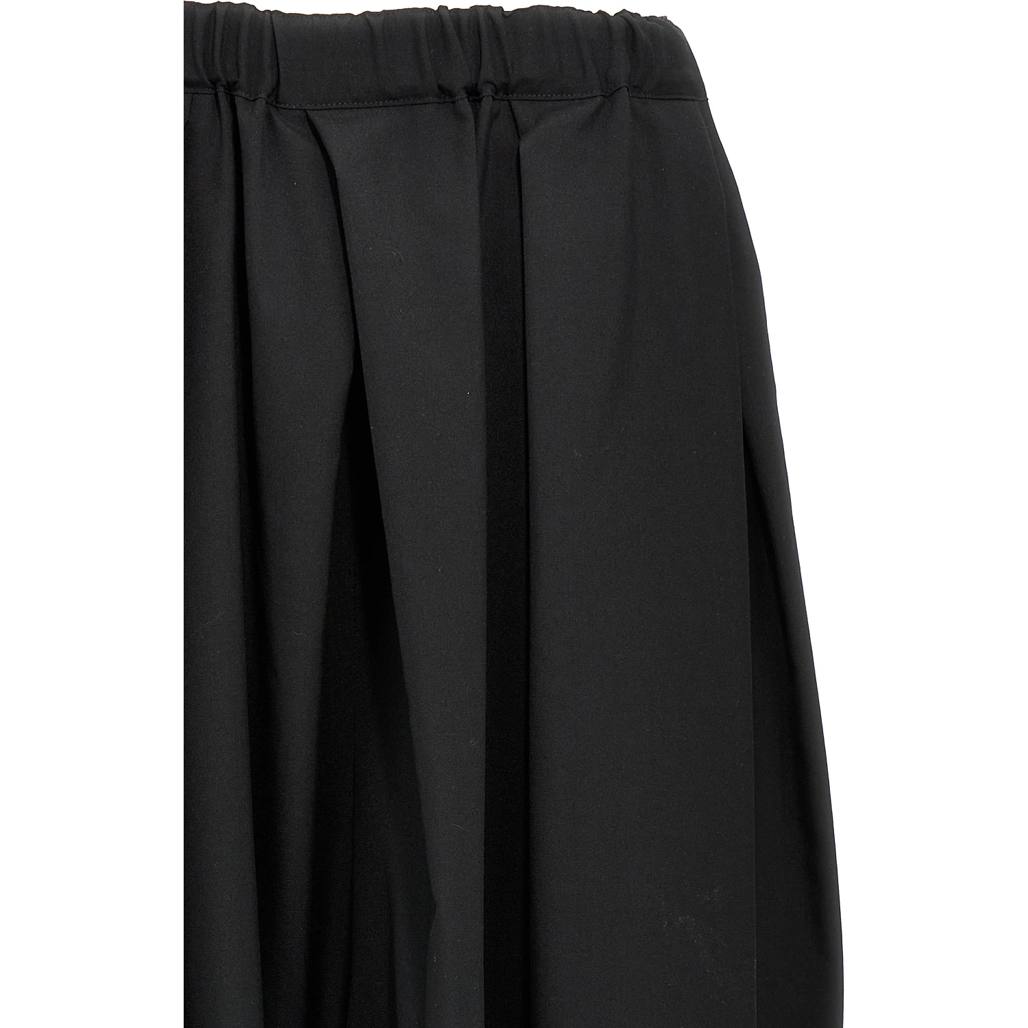 Black Wool Midi Skirt